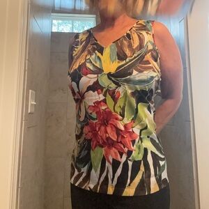 Floral Sleeveless Top - Multicolor